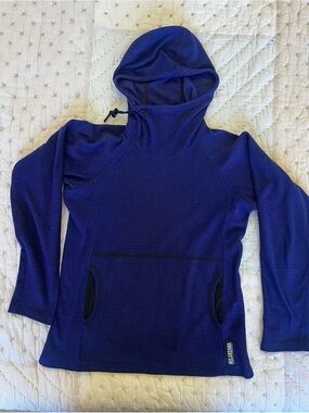 Melanzana Royal Blue Micro Grid Fleece Women's Hoodie- Size Women’s XS
